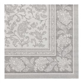 Servetten ROYAL Collection 1/4 vouw 40cm x 40cm Grijs Ornaments