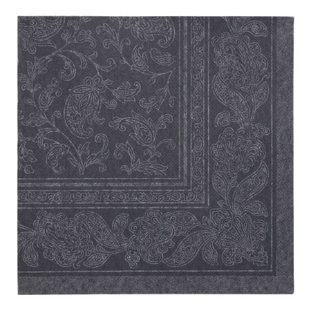 Servetten ROYAL Collection 1/4 vouw 40cm x 40cm Zwart Ornaments