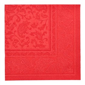 Servetten ROYAL Collection 1/4 vouw 40cm x 40cm Rood Ornaments