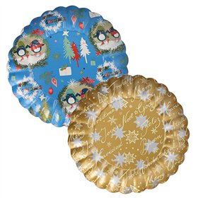 Borden Karton rond Ø 23cm verschillende kerstdecoren