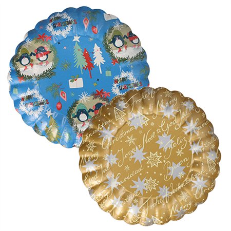 Borden Karton rond Ø 23cm verschillende kerstdecoren