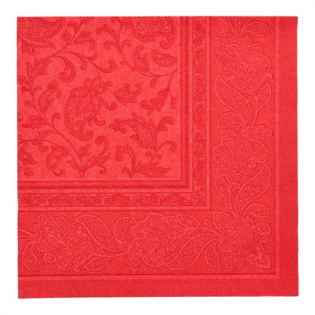 Servetten ROYAL Collection 1/4 vouw 40cm x 40cm Rood Ornaments