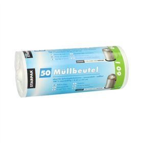 Pedaalemmerzakken HDPE 60 l 81cm x 63cm Wit