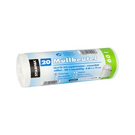 Pedaalemmerzakken LDPE 60 l 72cm x 60cm Wit - Horecavoordeel.com