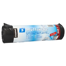 Industrie afvalzakken LDPE 240 l 125cm x 100cm Zwart - Horecavoordeel.com