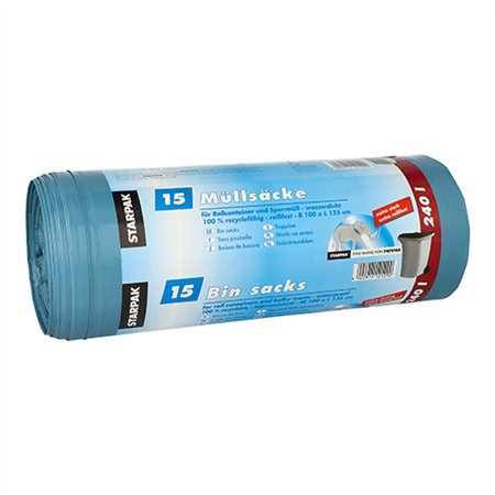 Industrie afvalzakken LDPE 240 l 125cm x 100cm Blauw extra sterk en scheurvast - Horecavoordeel.com