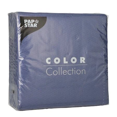 Servetten 1-laags 1/4 vouw 33cm x 33cm Donkerblauw