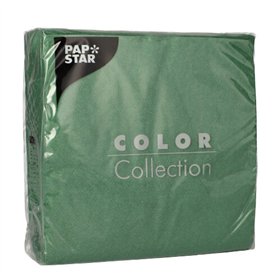 Servetten 1-laags 1/4 vouw 33cm x 33cm Donkergroen - Horecavoordeel.com