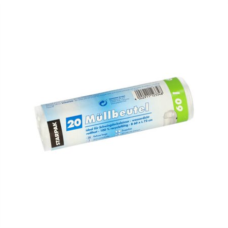 Pedaalemmerzakken HDPE 60 l 72cm x 60cm Wit