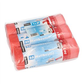 Pedaalemmerzakken met treklint HDPE 30 l 70cm x 55cm Rood - Horecavoordeel.com
