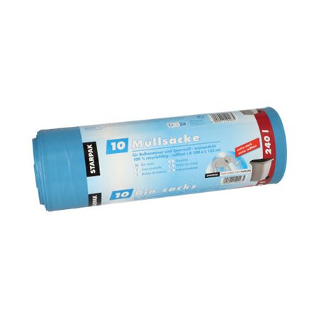 Industrie afvalzakken LDPE 240 l 125cm x 100cm Blauw extra sterk en scheurvast - Horecavoordeel.com