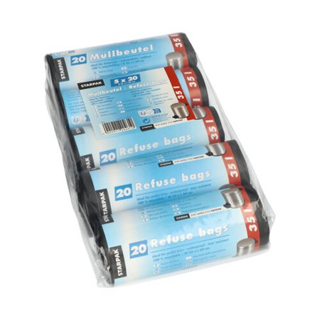 Pedaalemmerzakken HDPE 35 l 69cm x 55cm Zwart