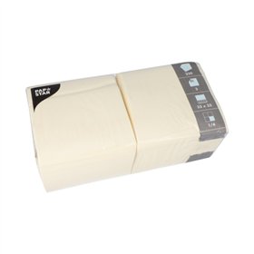 Servetten 3-laags 1/4 vouw 33cm x 33cm Crème