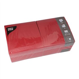 Servetten 3-laags 1/4 vouw 33cm x 33cm Bordeaux