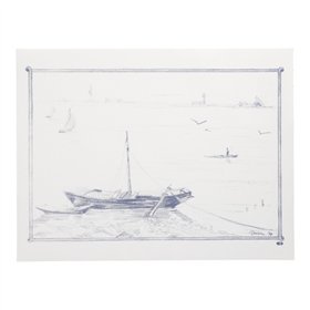 Placemats Papier 30cm x 40cm Wit Roeiboot - Horecavoordeel.com