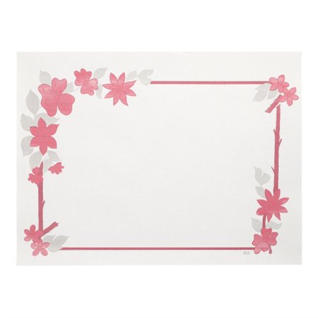 Placemats Papier 30cm x 40cm Wit Bloemenrand - Horecavoordeel.com