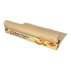 Bakpapier 25 m x 38cm Bruin in dispenser doos - Horecavoordeel.com