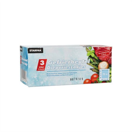 Diepvrieszakjes LLDPE 3 l 32cm x 25cm Transparant in dispenser doos