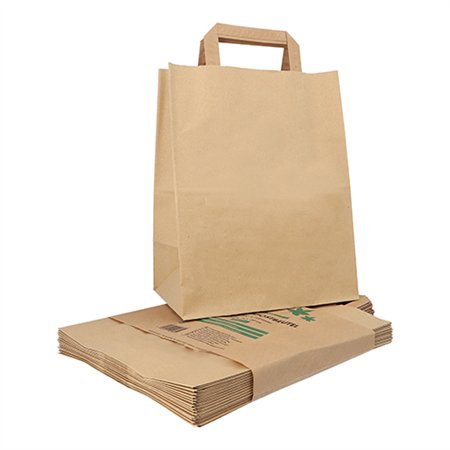 Compostzakken met handvat van Papier 10 l 28cm x 22cm x 14cm Bruin bedrukt