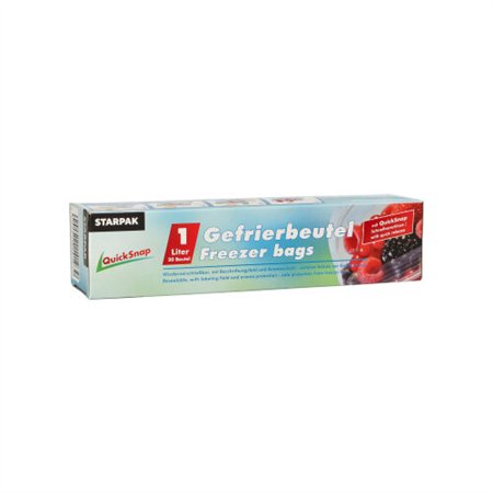 Diepvrieszakjes QuickSnap 1 l 20cm x 18cm Transparant in dispenser doos