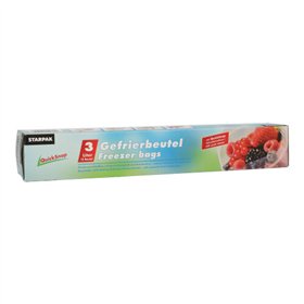 Diepvrieszakjes QuickSnap 3 l 28cm x 27cm Transparant in dispenser doos