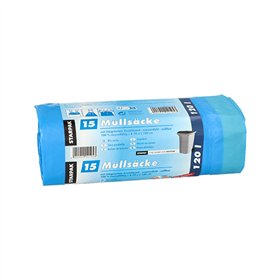 Industrie afvalzakken met treklint LDPE 120 l 100cm x 70cm Blauw