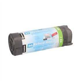 Industrie afvalzakken met treklint LDPE 60 l 75cm x 65cm Grijs
