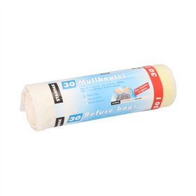Pedaalemmerzakken met treklint LDPE 30 l 62cm x 53cm Wit - Horecavoordeel.com