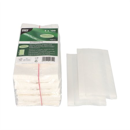 Boterhampapier 21cm x 10cm x 3cm Wit vetvrij - Horecavoordeel.com
