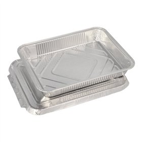 Menuschalen met deksel Aluminium 1-vaks 930ml 3cm x 17,7cm x 22,5cm