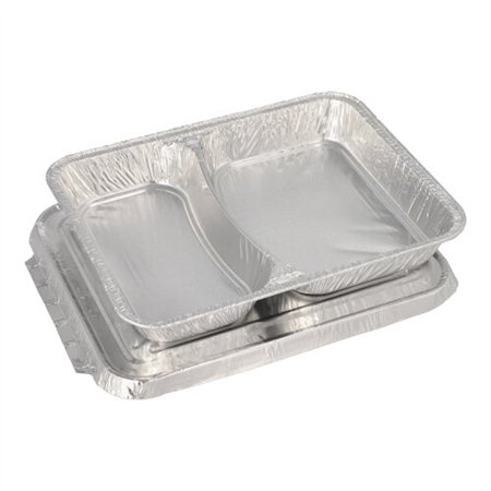 Menuschalen met deksel Aluminium 2-vaks 830ml 3cm x 17,7cm x 22,5cm - Horecavoordeel.com