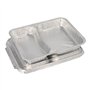 Menuschalen met deksel Aluminium 2-vaks 830ml 3cm x 17,7cm x 22,5cm - Horecavoordeel.com