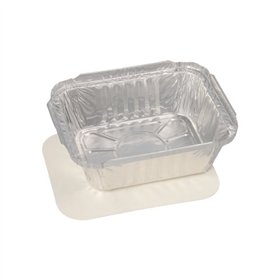 Schalen Aluminium + inleg deksel PE-gecoat rechthoekig 0,5 l 4,2cm x 11,4cm x 14cm