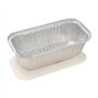 Aluminium schalen met inlegdeksels PP gelamineerd rechthoekig 1,5 l 7cm x 13cm x 24,2cm