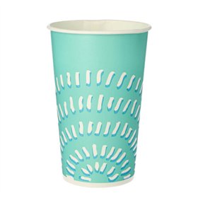 Kartonnen drinkbekers voor koude dranken 0,4 l Ø 8,97cm x 13,5cm Turkoois