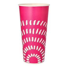 Kartonnen drinkbekers voor koude dranken 0,5 l Ø 8,97cm x 16,83cm pink - Horecavoordeel.com