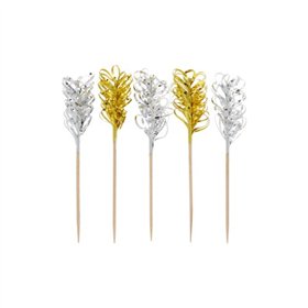 Decoprikkers 10,5cm Frills goud/Zilver