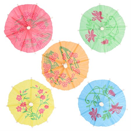 Decoprikkers 10cm kleuren assortiment Parapluutjes