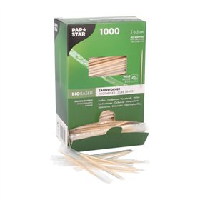 Tandenstoker hout per stuk verpakt rond 6,5cm met menthol