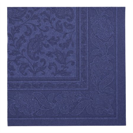Servetten ROYAL Collection 1/4 vouw 40cm x 40cm Donkerblauw Ornaments - Horecavoordeel.com