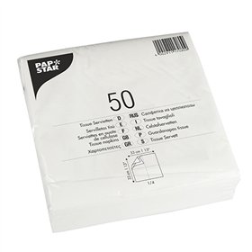 Servetten 2-laags 1/4 vouw 33cm x 33cm Wit - Horecavoordeel.com