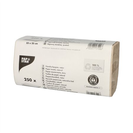 Handdoekjes 23cm x 25cm Natuur Zick Zack V-laags 1-laags - Horecavoordeel.com