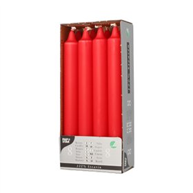 Kroonkaarsen Ø 2,4cm x 20cm Rood van 100% stearine