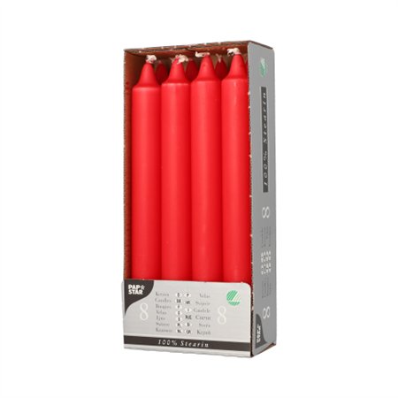 Kroonkaarsen Ø 2,4cm x 20cm Rood van 100% stearine