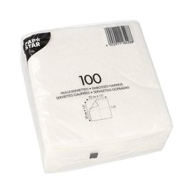 Servetten 1-laags 1/4 vouw 33cm x 33cm Wit