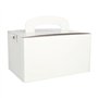 Lunch Boxen Karton rechthoekig 12,5cm x 15,5cm x 22,5cm Wit met handvatten - Horecavoordeel.com