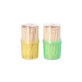 Tandenstokers rond 6,5cm gedraaid in dispenser