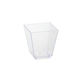 Fingerfood Amuse - Schaaltjes PS rechthoekig 50ml 5cm x 4,5cm x 4,5cm Glashelder - Horecavoordeel.com