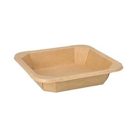 Kartonnen lunchboxen vierkant 500ml 3,3cm x 16,2cm x 16,2cm Bruin - Horecavoordeel.com