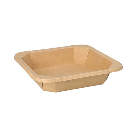 Kartonnen lunchboxen vierkant 500ml 3,3cm x 16,2cm x 16,2cm Bruin - Horecavoordeel.com